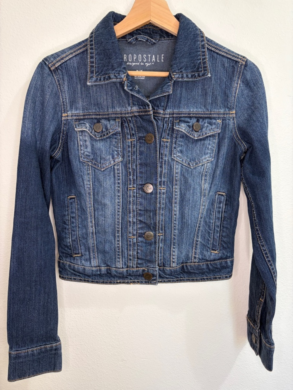 Aeropostale Denim Trucker Jacket - Dark Wash Blue